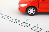 Checklist with car