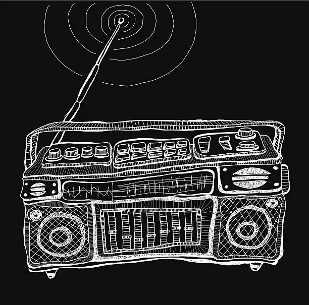 Vector illustration of RADIO-CASSETTE PLAYER