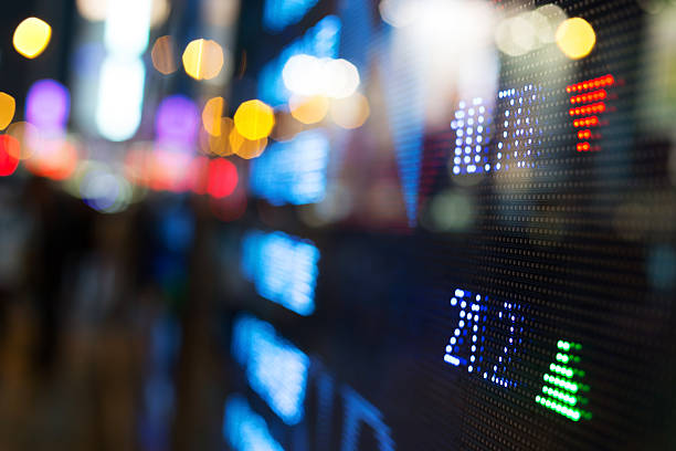 istock Display of Stock market quotes 488760253