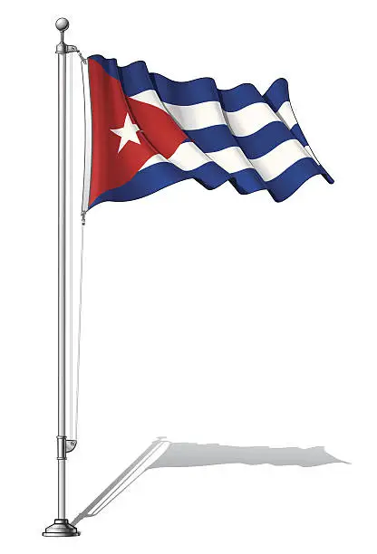 Vector illustration of Flag Pole Cuba