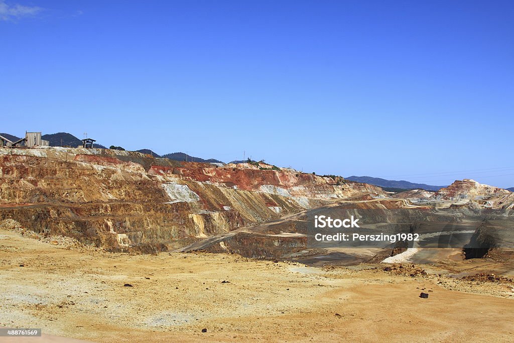 Iron pyrite, Corta Atalaya, the largest open pit mine Iron pyrite, Corta Atalaya, the largest open pit mine in Europe, Minas de Riotinto, Nerva. Huelva province, Andalusia, Spain Acid Stock Photo