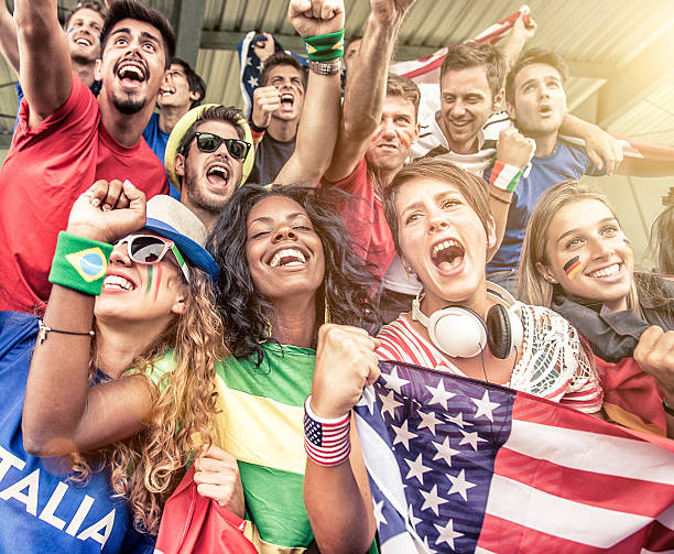 istock Group of supporters at the stadium 488761691