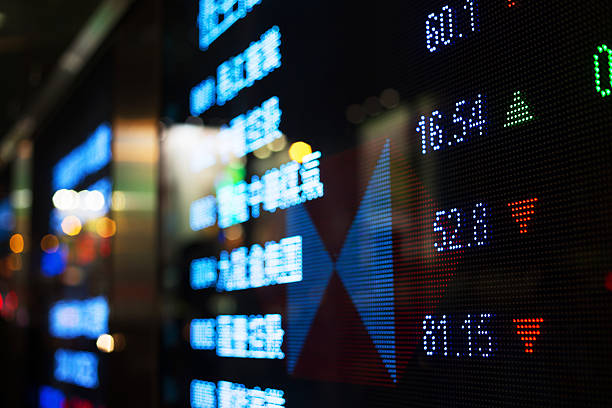 istock Display of Stock market quotes 488763303