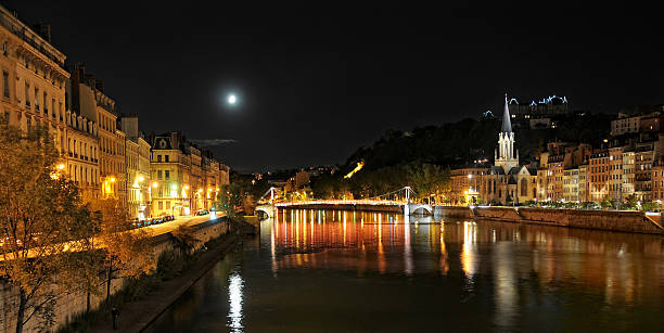 istock serene view of Saone river at night 488763365