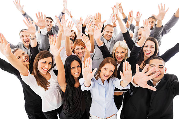 istock Group of smiling business people. 488763725