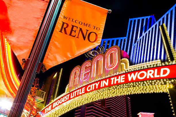 istock Reno Nevada glittering downtown skyline and colors at night 488763881