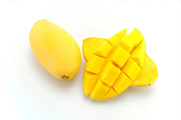 Photo of Yellow mango isolated on white background