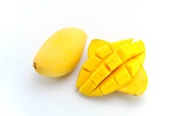 Photo of Yellow mango isolated on white background