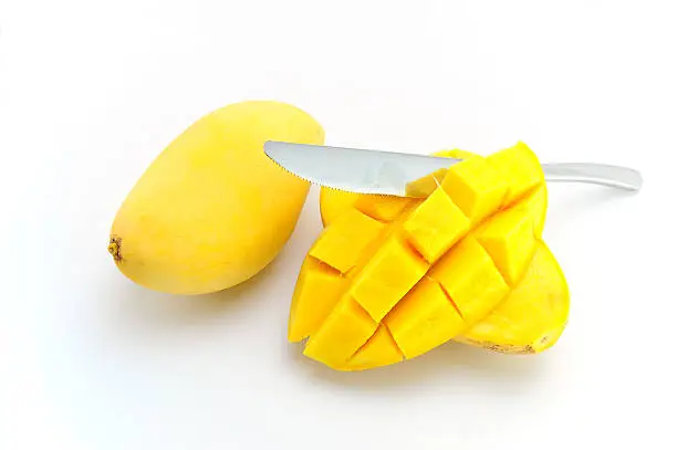 Photo of Yellow mango isolated on white background