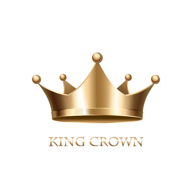 illustrations, cliparts, dessins animés et icônes de couronne d'or isolé sur fond blanc - crown king queen gold