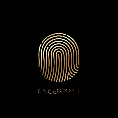 Fingerprint identification icon. Vector illustration EPS 10