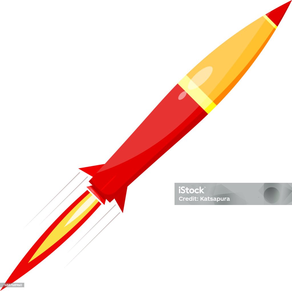 Red Rocket Animation Combat Red Rocket In Motion Isolated On White Background Vector Stock ...