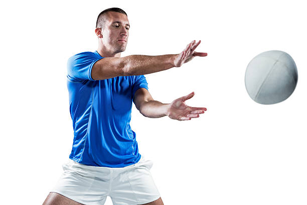 istock Rugby player catching the ball 488770586