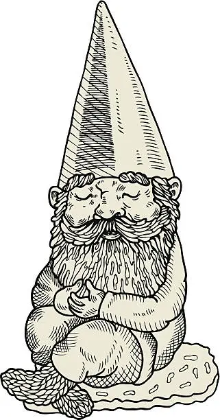 Vector illustration of Sleeping gnome.