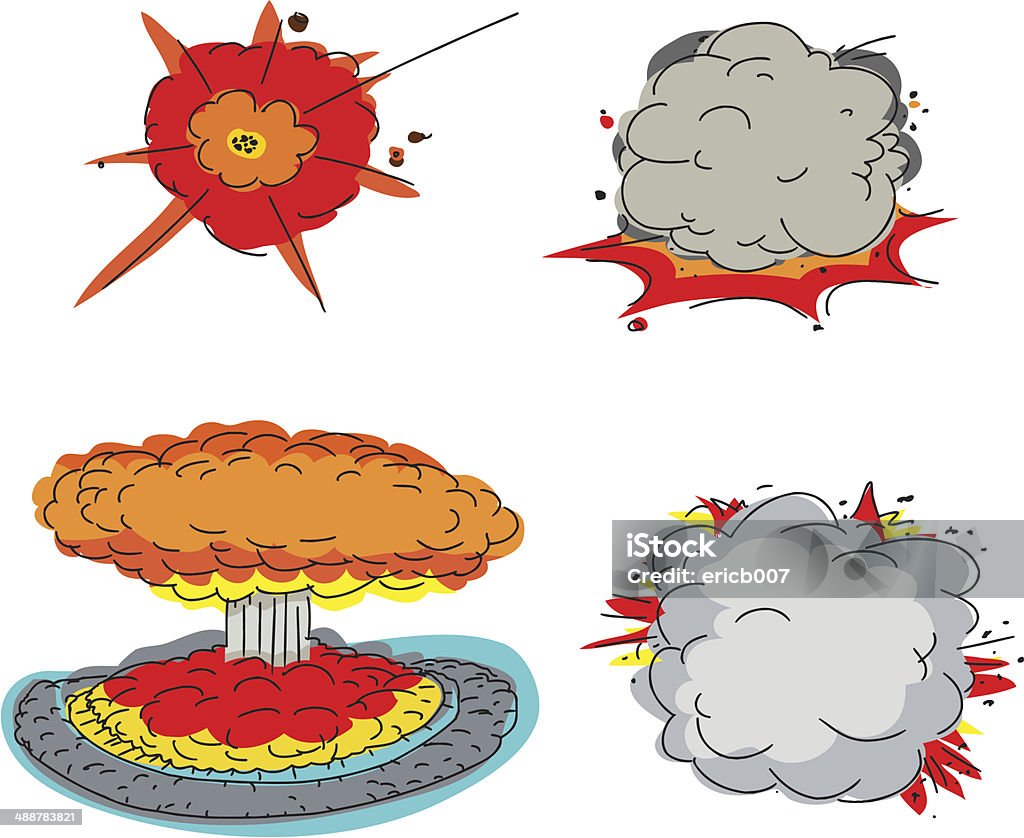 Explosion Risk Cartoon Various Deadly Explosions Stock Illustration - Download Image Now ...
