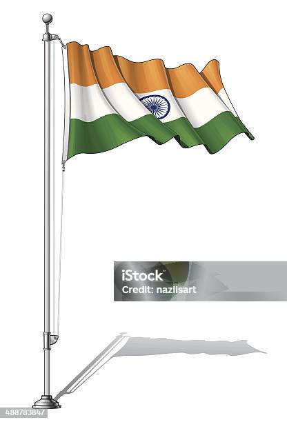 Flag Pole India Stock Illustration - Download Image Now - Asia, Capital Cities, Country - Geographic Area