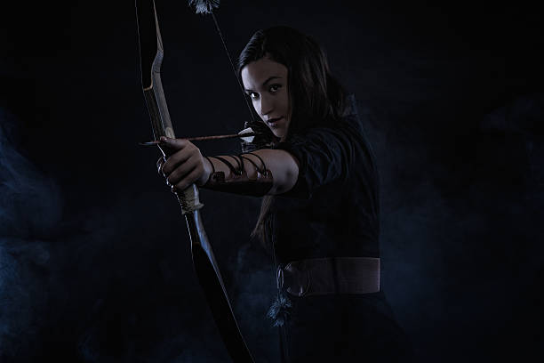 Archery woman stock photo