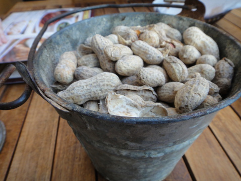 Bucket of nuts. A healthy snack