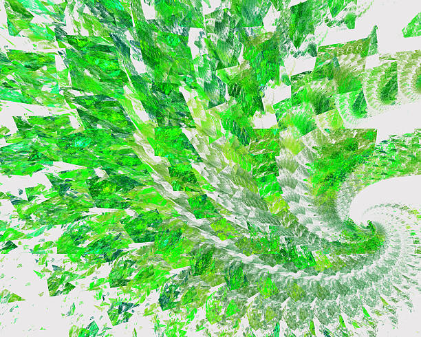 istock Abstract fractal design. Spiral green mosaic on white. 488784814