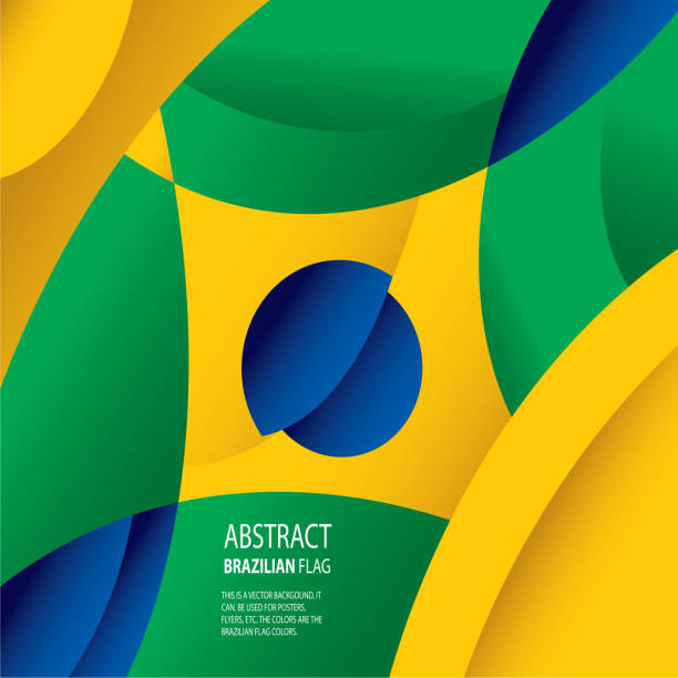 ilustraciones, imágenes clip art, dibujos animados e iconos de stock de abstract brasil, bandera brasileña (arte vectorial) - brazil