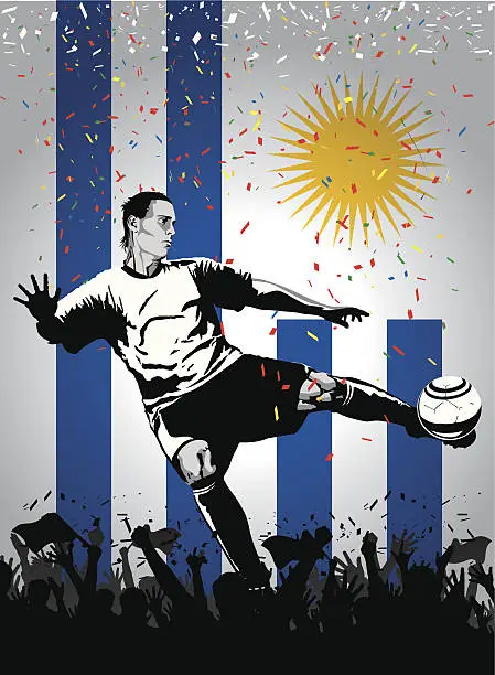 Vector illustration of Soccer player Uruguay