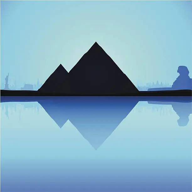 Vector illustration of Pyramids, Egypt (Complete, Detailed, Moveable Buildings)