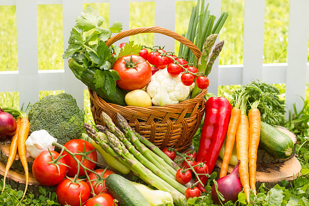 istock Mix of fresh vegetables in wicker basket 488785666