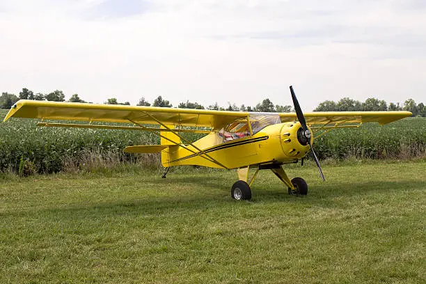 Photo of Single Engine Aeroplane Parked on Grass