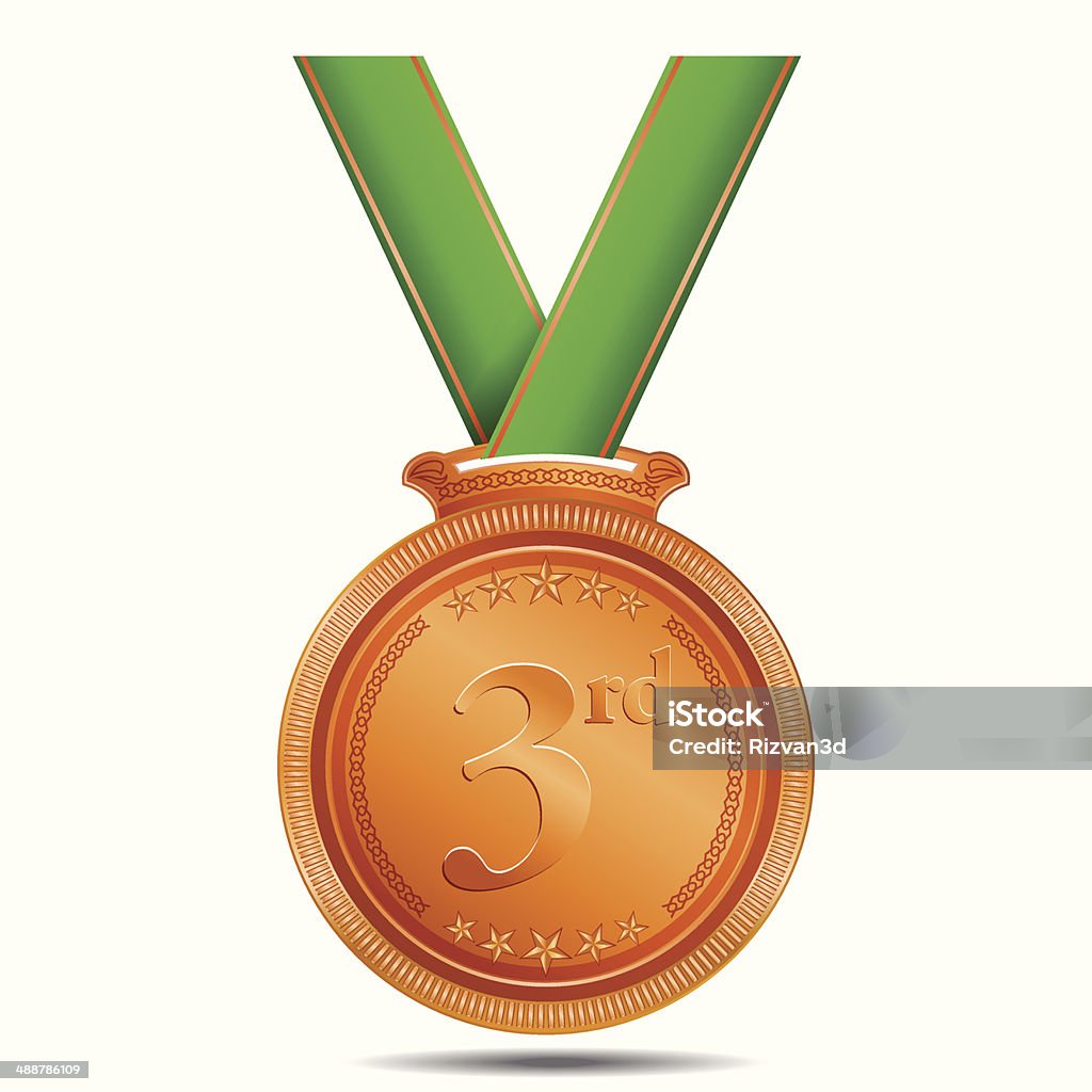 3rd Position Bronze Medal 3rd Position Bronze Medal Vector Icon Achievement stock vector