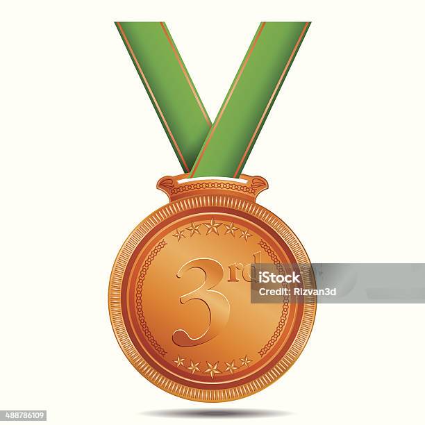 3rd Position Bronze Medal Stock Illustration - Download Image Now - Achievement, Armed Forces Rank, Award