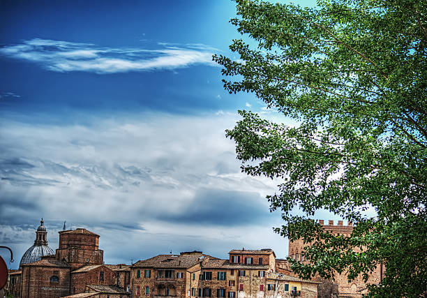View of Piazza del Campo (Campo square) in Siena, Tuscany, Italy on Oct. 27, 2019
