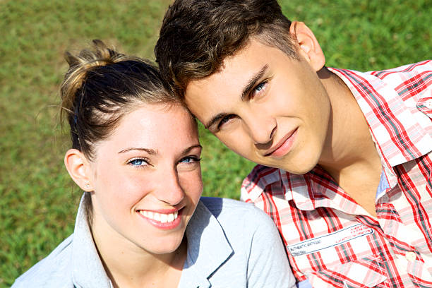 istock Happy beautiful couple smiling 488786915