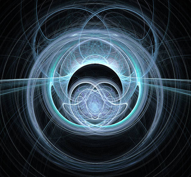 istock Abstract fractal design. Symmetry in blue on black. 488787208
