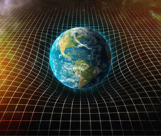 earth's gravity loops platz herum - gravitationsfeld stock-fotos und bilder