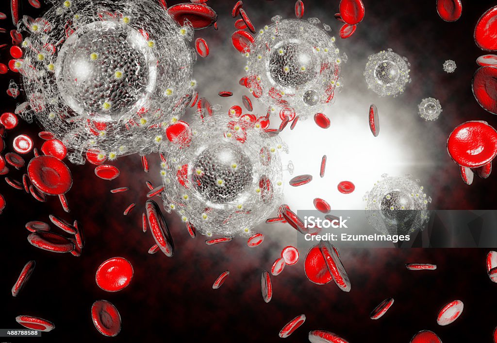 Aids HIV Virus 3D generated illustration of HIV Aids virus cells for medical science background 2015 Stock Photo