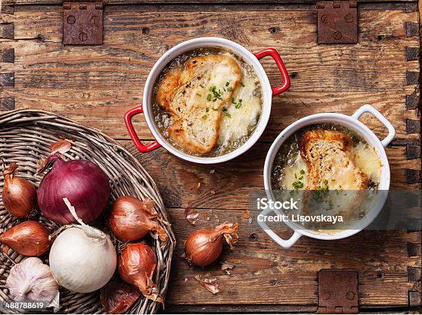 Onion Soup Stock Photo - Download Image Now - Onion Soup, French Food, Onion