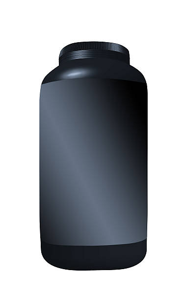 istock Black Cream container isolated over the white background 488788915
