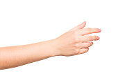 woman hands on white backgrounds