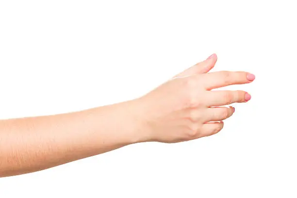 Photo of woman hands on white backgrounds