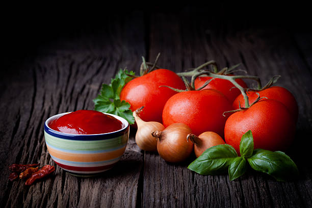 Fresh ketchup stock photo