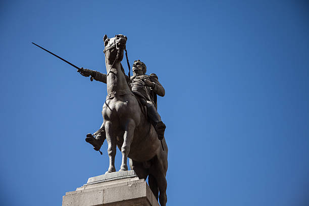 Monument to Simon Bolivar at Cours La Reine in downtown Paris, France.