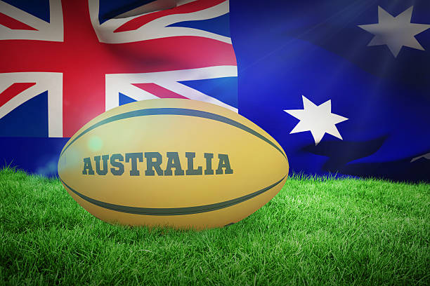 istock Composite image of australia rugby ball 488793628