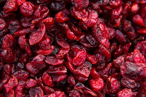 Image showing pile of dried cranberries / red cranberry fruit, bladder-problems