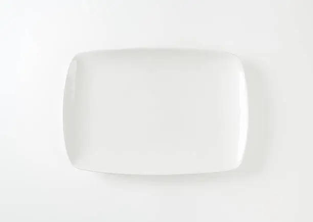 Photo of Rectangle white porcelain plate