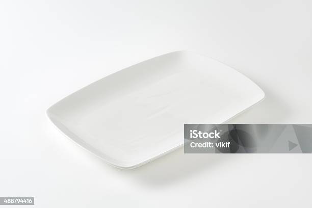 Rectangle White Porcelain Plate Stock Photo - Download Image Now - Rectangle, Plate, Serving Dish