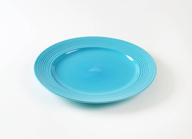 istock Turquoise dinner plate with wide rim 488794768