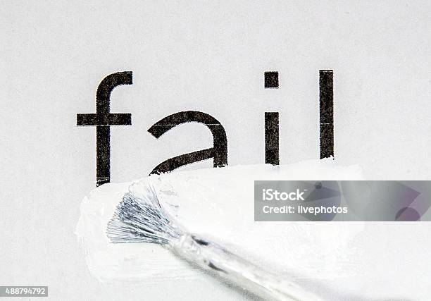 Fail Stock Photo - Download Image Now - Correction Fluid, Newspaper, Paper