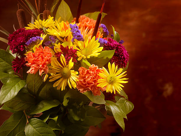 istock Flower Arrangement on Dark Wood 488794890