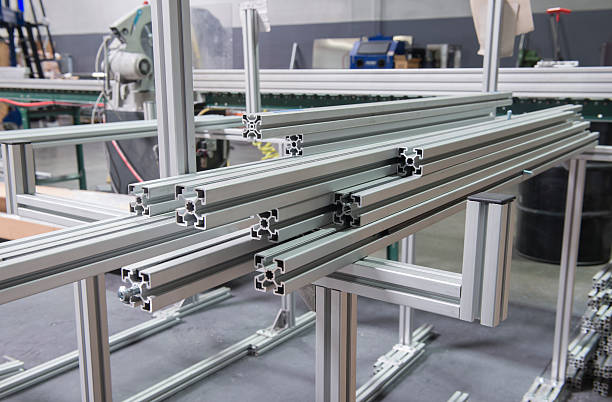 istock Aluminum Framing Extrusions at a Manufacturing Plant 488798704