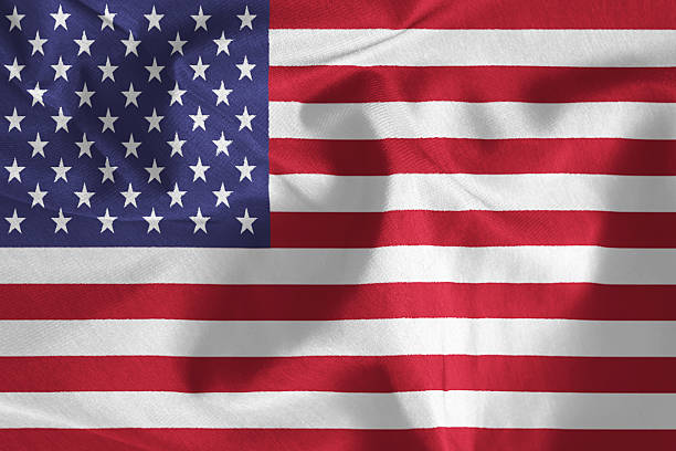 istock Closeup of ruffled American flag 488799206